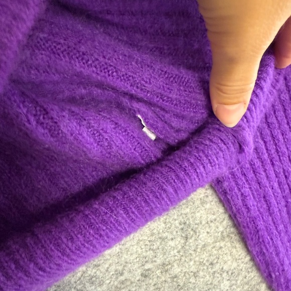 La Petite Maille Paris Women’s Purple Wool Blend Ribbed Sweater No Size - Picture 3 of 9